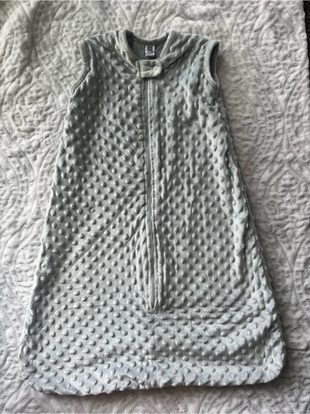HB Soft Textured Sleeveless Baby Sleep Sack - Light Gray | Size 12-18 Month